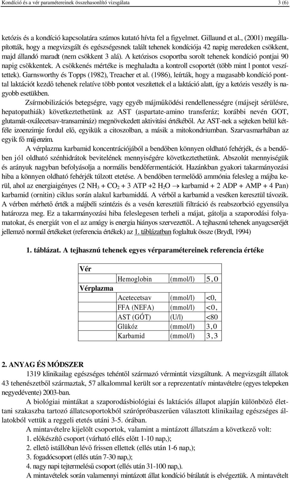 A ketózisos csoportba sorolt tehenek kondíció pontjai 9 napig csökkentek. A csökkenés mértéke is meghaladta a kontroll csoportét (több mint l pontot veszítettek).