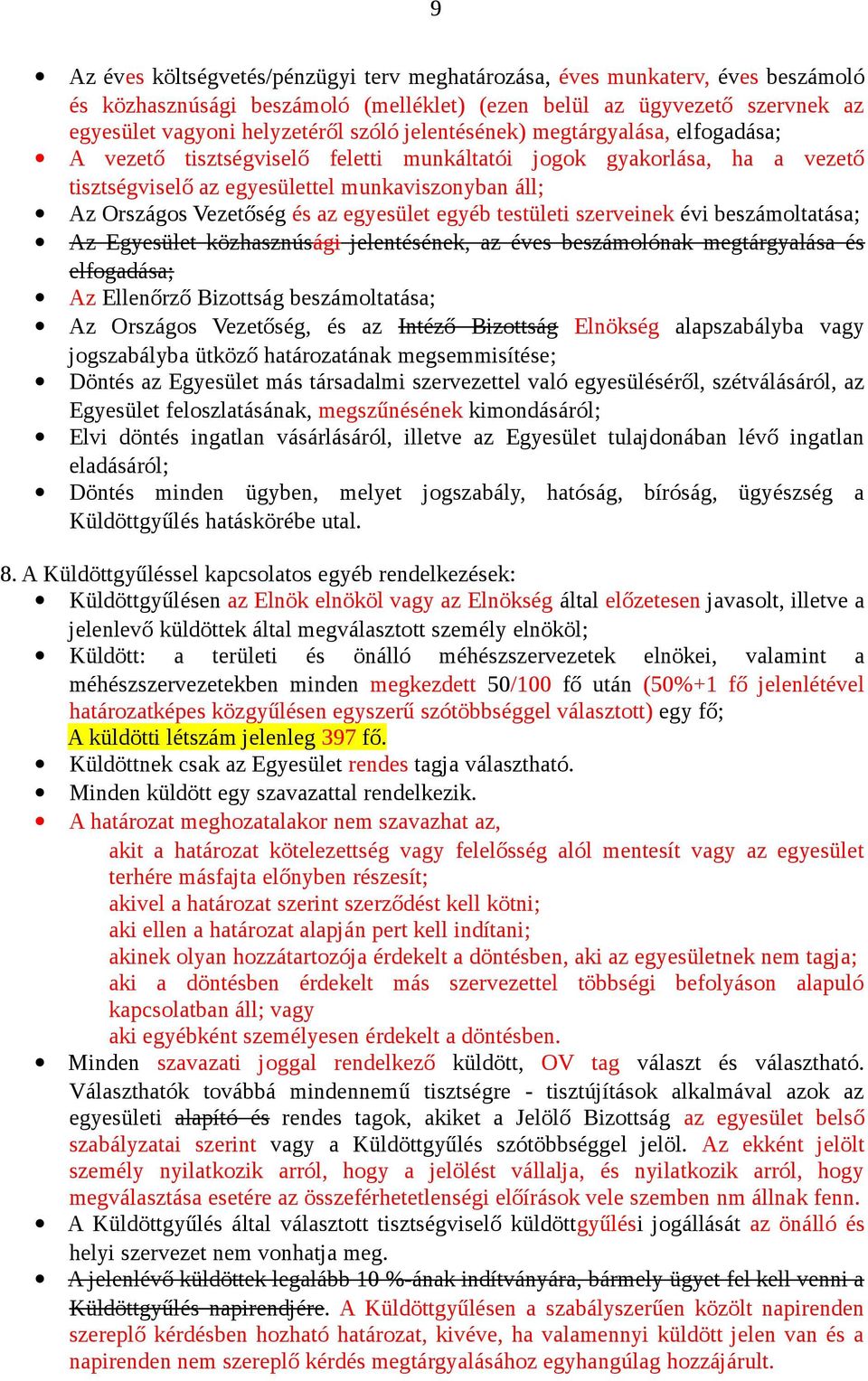 egyesület egyéb testületi szerveinek évi beszámoltatása; Az Egyesület közhasznúsági jelentésének, az éves beszámolónak megtárgyalása és elfogadása; Az Ellenőrző Bizottság beszámoltatása; Az Országos
