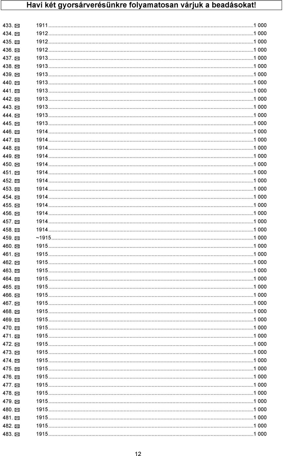 1914...1 000 453. 1914...1 000 454. 1914...1 000 455. 1914...1 000 456. 1914...1 000 457. 1914...1 000 458. 1914...1 000 459. ~1915...1 000 460. 1915...1 000 461. 1915...1 000 462. 1915...1 000 463.