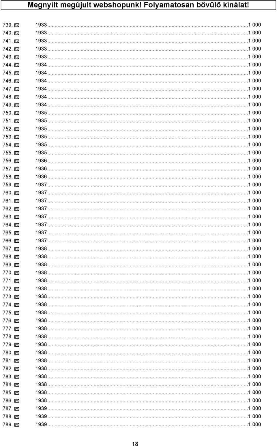 1936...1 000 759. 1937...1 000 760. 1937...1 000 761. 1937...1 000 762. 1937...1 000 763. 1937...1 000 764. 1937...1 000 765. 1937...1 000 766. 1937...1 000 767. 1938...1 000 768. 1938...1 000 769.