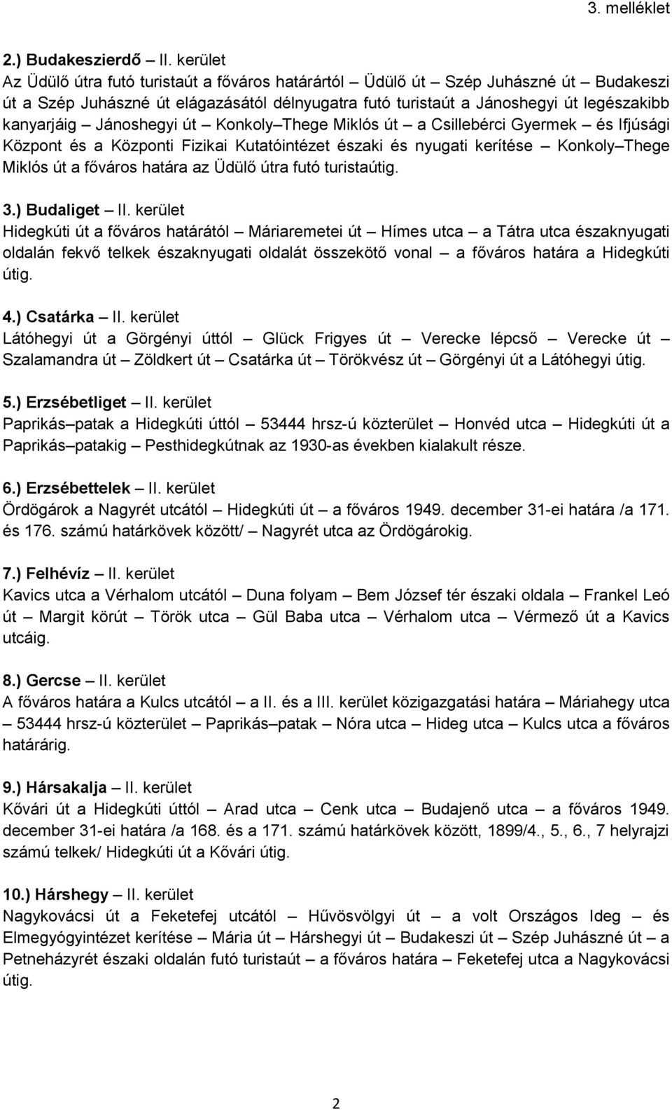 Jánoshegyi út Konkoly Thege Miklós út a Csillebérci Gyermek és Ifjúsági Központ és a Központi Fizikai Kutatóintézet északi és nyugati kerítése Konkoly Thege Miklós út a főváros határa az Üdülő útra