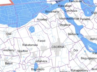 34 tájegységeinek magterületei (Fertő-táj, Hanság), és a rábaközi magterületek.