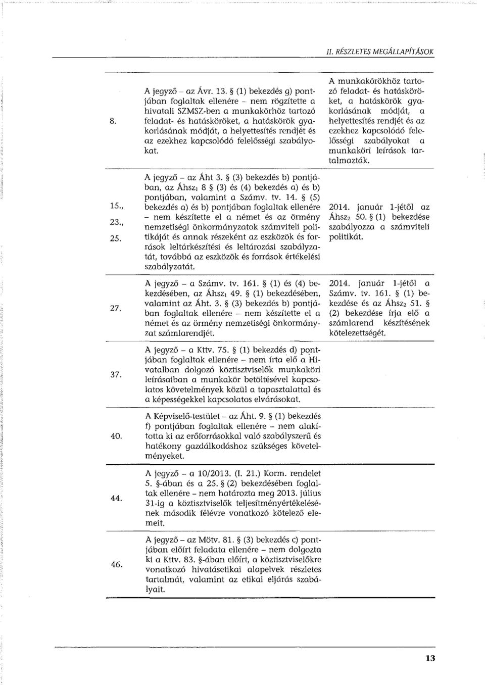 ezekhez kapcsolódó felelősségi szabályokat.