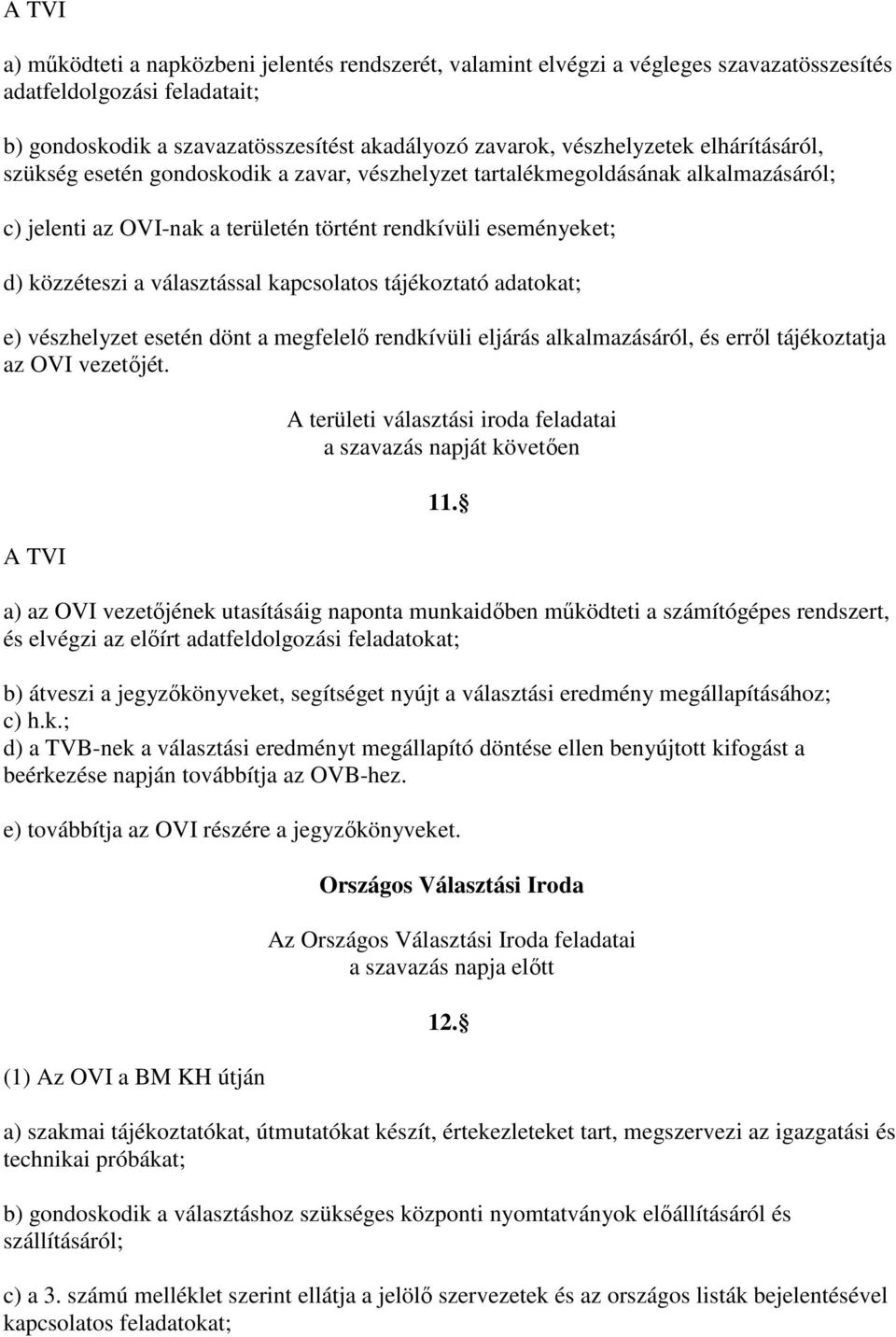 kapcsolatos tájékoztató adatokat; e) vészhelyzet esetén dönt a megfelelı rendkívüli eljárás alkalmazásáról, és errıl tájékoztatja az OVI vezetıjét.