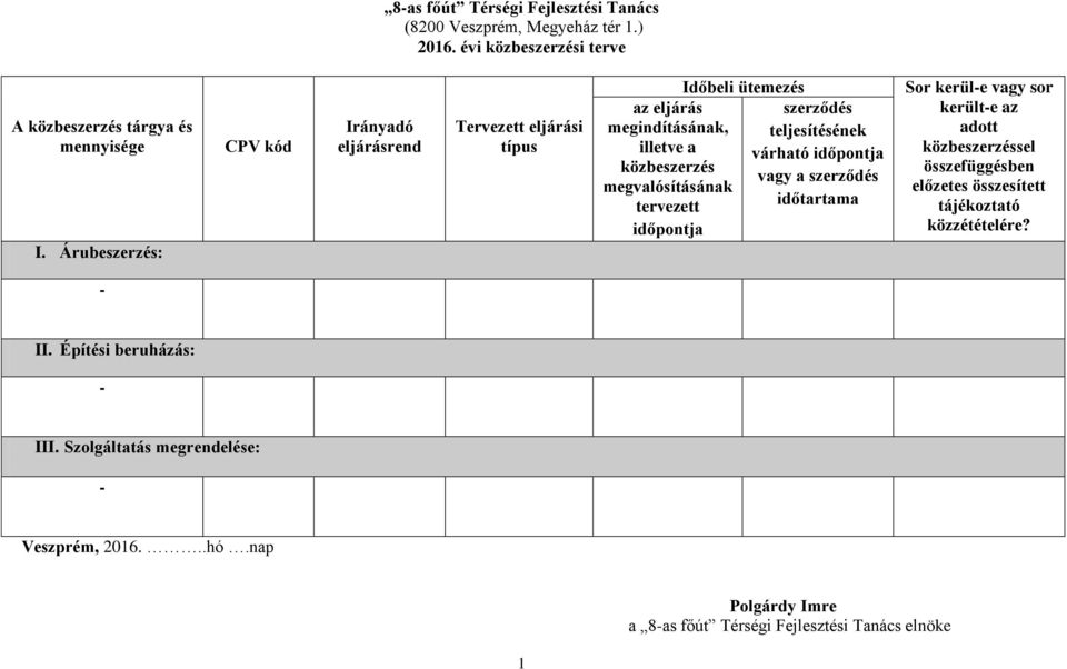 Időbeli ütemezés szerződés teljesítésének várható időpontja vagy a szerződés időtartama Sor kerül-e vagy sor került-e az adott közbeszerzéssel összefüggésben