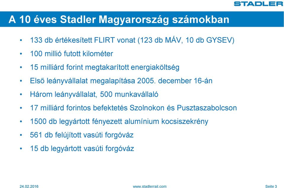 december 16-án Három leányvállalat, 500 munkavállaló 17 milliárd forintos befektetés Szolnokon és Pusztaszabolcson 1500 db
