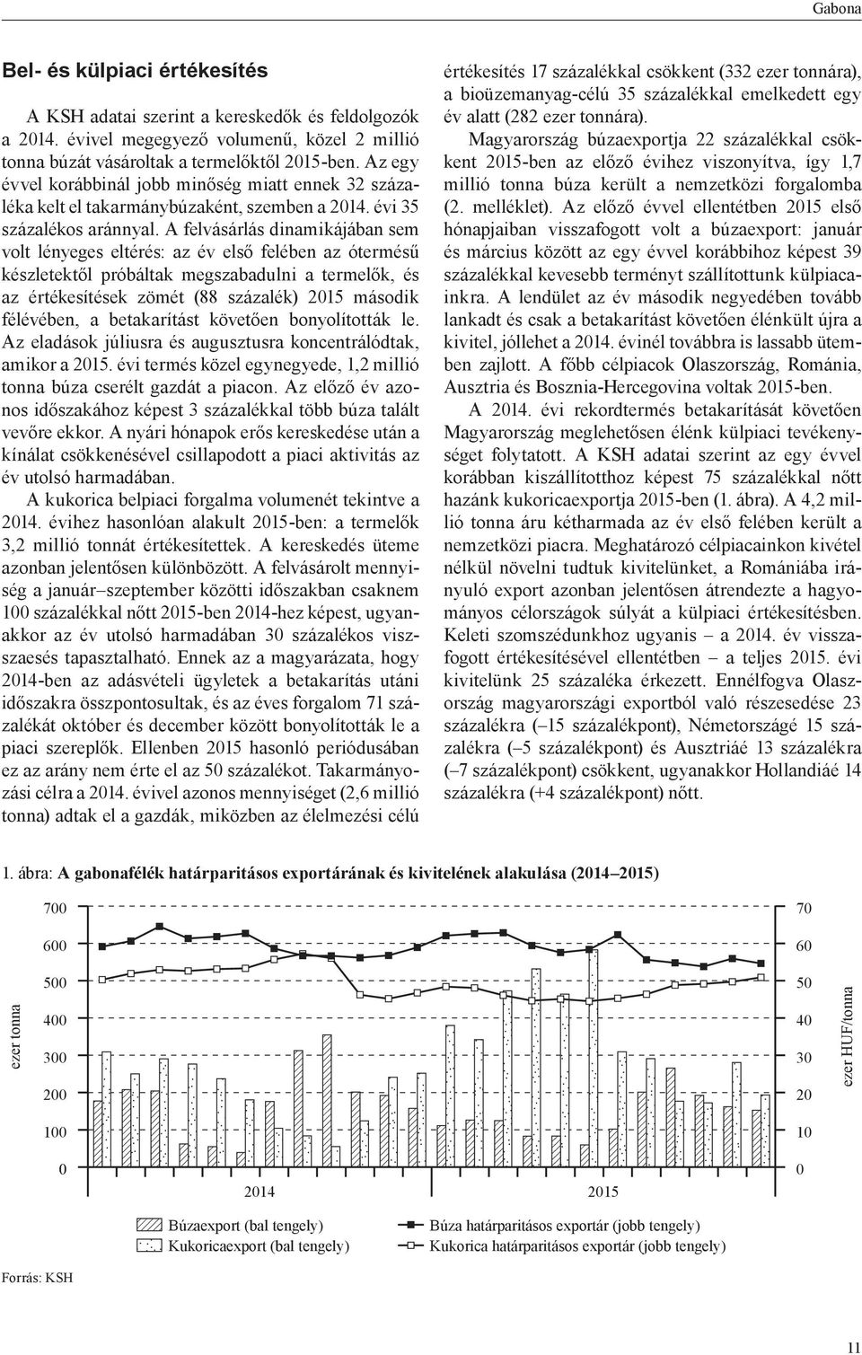 A felvásárlás dinamikájában sem volt lényeges eltérés: az év első felében az ótermésű készletektől próbáltak megszabadulni a termelők, és az értékesítések zömét (88 százalék) 2015 második félévében,