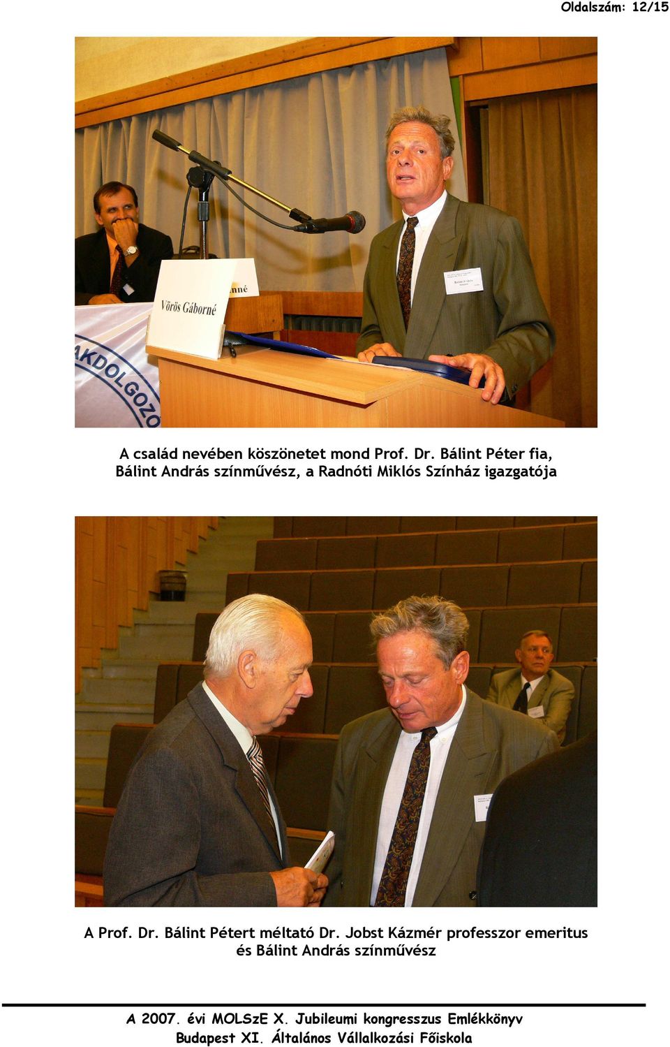Miklós Színház igazgatója A Prof. Dr.