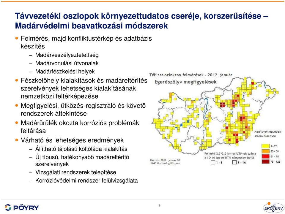 nemzetközi feltérképezése Megfigyelési, ütközés-regisztráló és követő rendszerek áttekintése Madárürülék okozta korróziós problémák feltárása Várható és