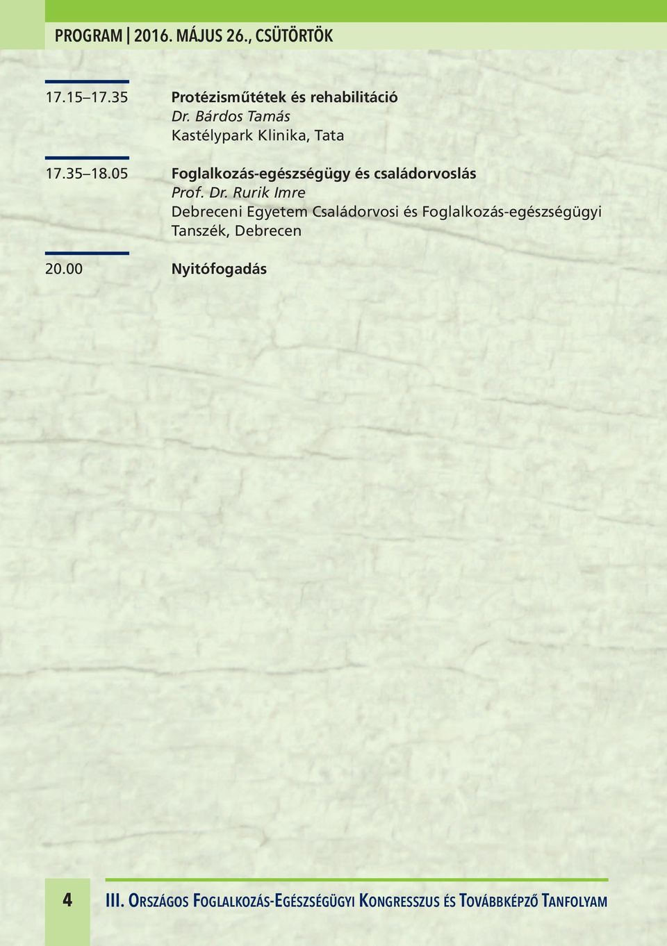 05 Foglalkozás-egészségügy és családorvoslás Prof. Dr.