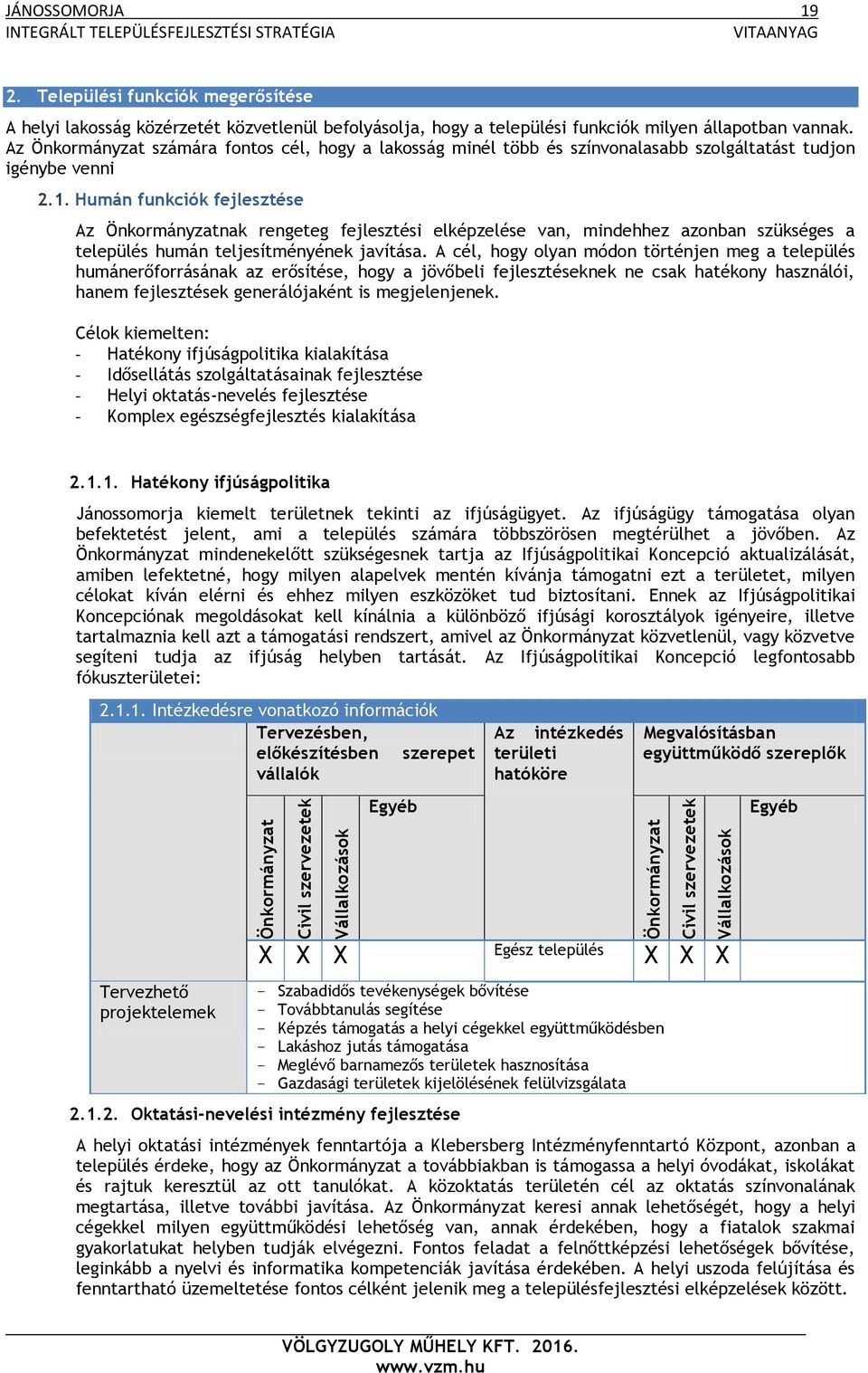 Az Önkormányzat számára fontos cél, hogy a lakosság minél több és színvonalasabb szolgáltatást tudjon igénybe venni 2.1.
