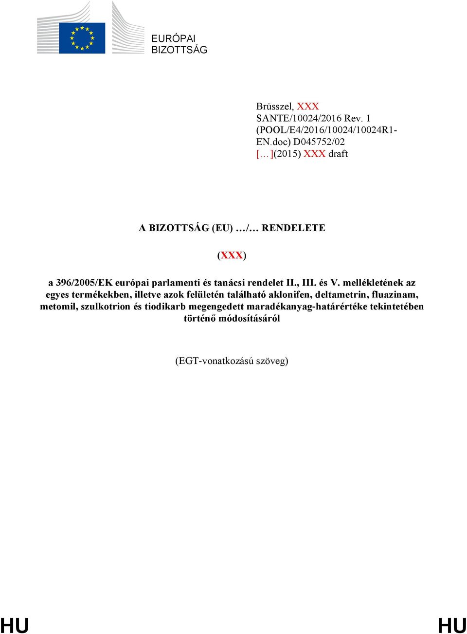rendelet II., III. és V.