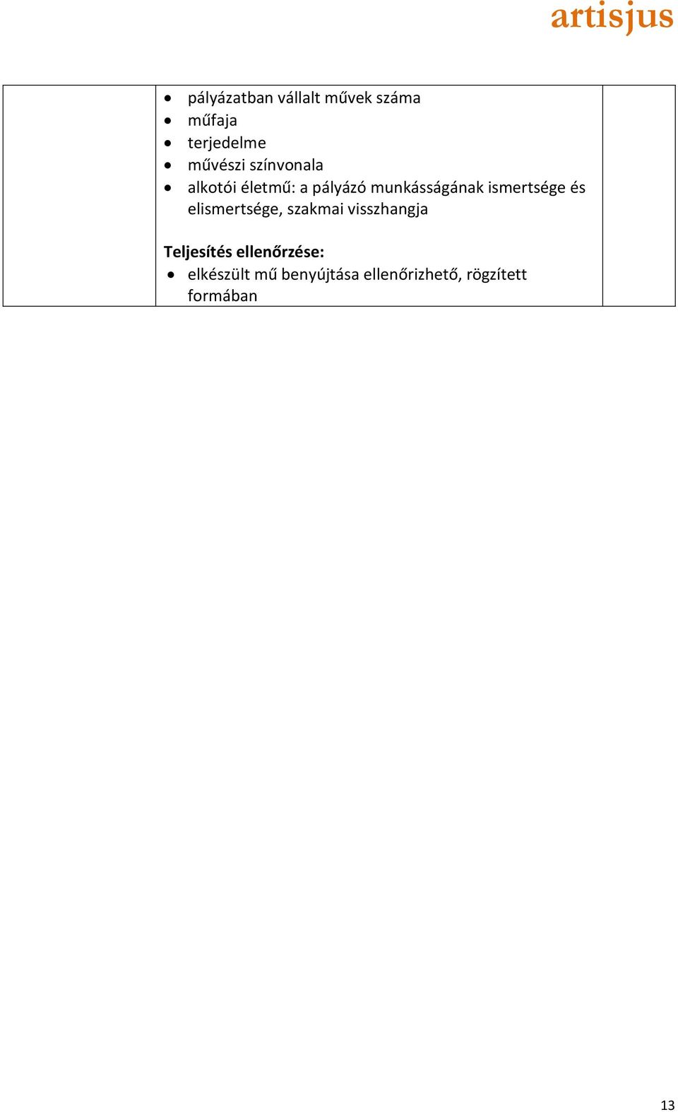 ismertsége és elismertsége, szakmai visszhangja Teljesítés