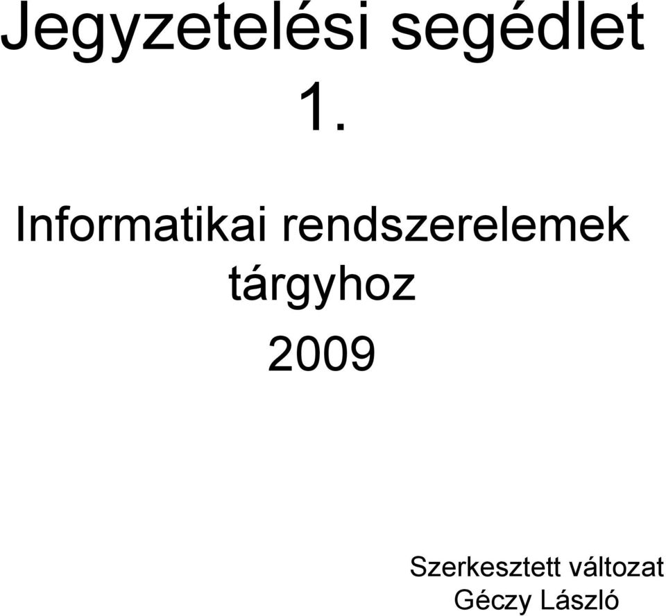 rendszerelemek tárgyhoz