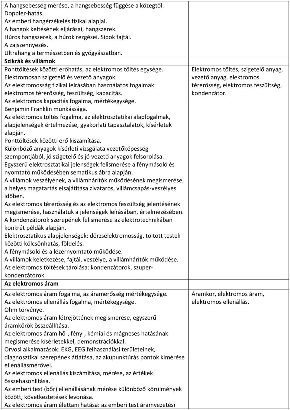 Az elektromosság fizikai leírásában használatos fogalmak: elektromos térerősség, feszültség, kapacitás. Az elektromos kapacitás fogalma, mértékegysége. Benjamin Franklin munkássága.