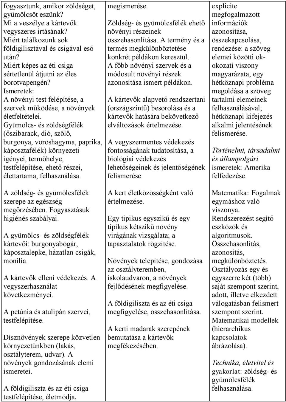 Gyümölcs- és zöldségfélék (őszibarack, dió, szőlő, burgonya, vöröshagyma, paprika, káposztafélék) környezeti igényei, termőhelye, testfelépítése, ehető részei, élettartama, felhasználása.