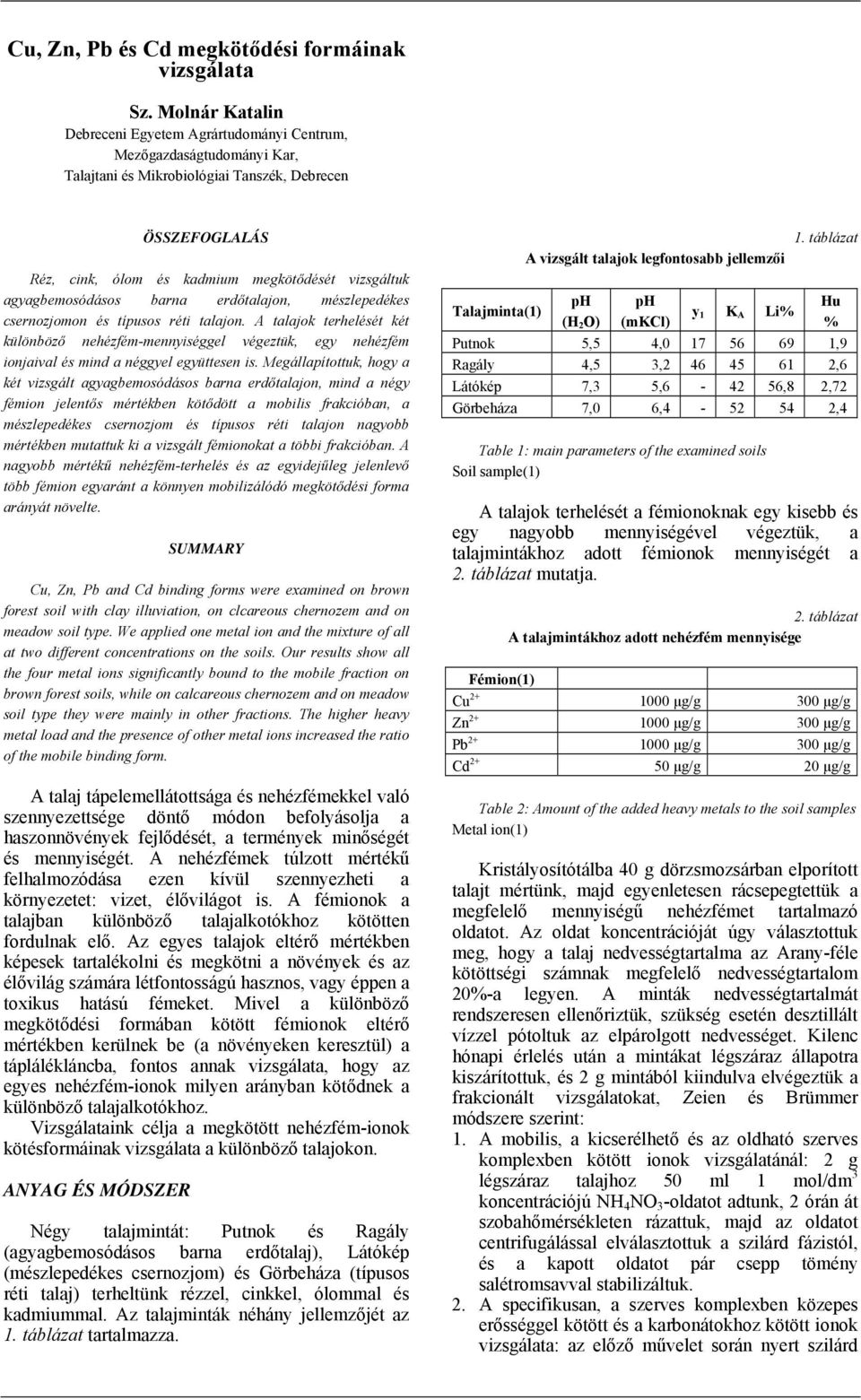 agyagbemosódásos barna erdőtalajon, mészlepedékes csernozjomon és típusos réti talajon.