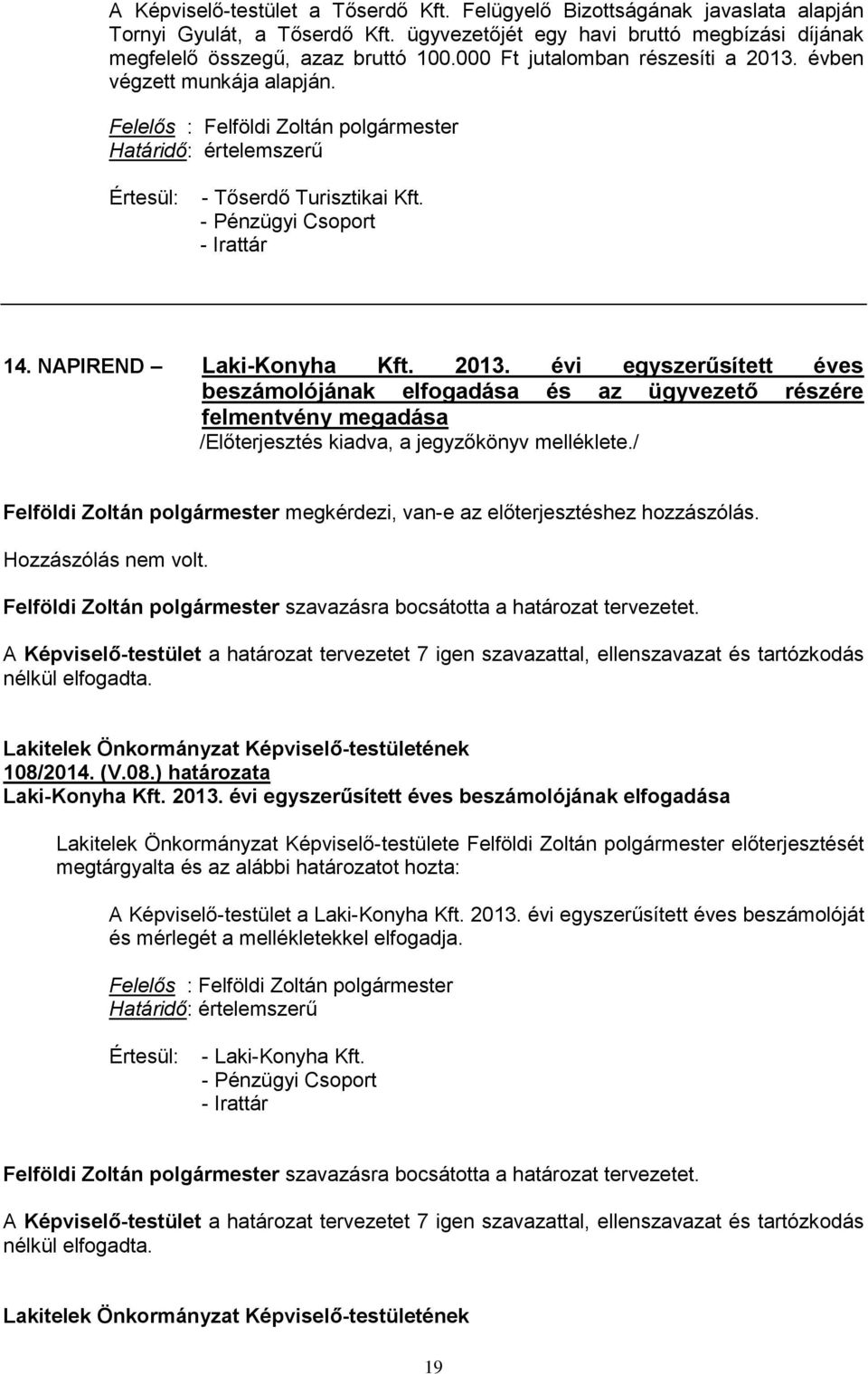 NAPIREND Laki-Konyha Kft. 2013.