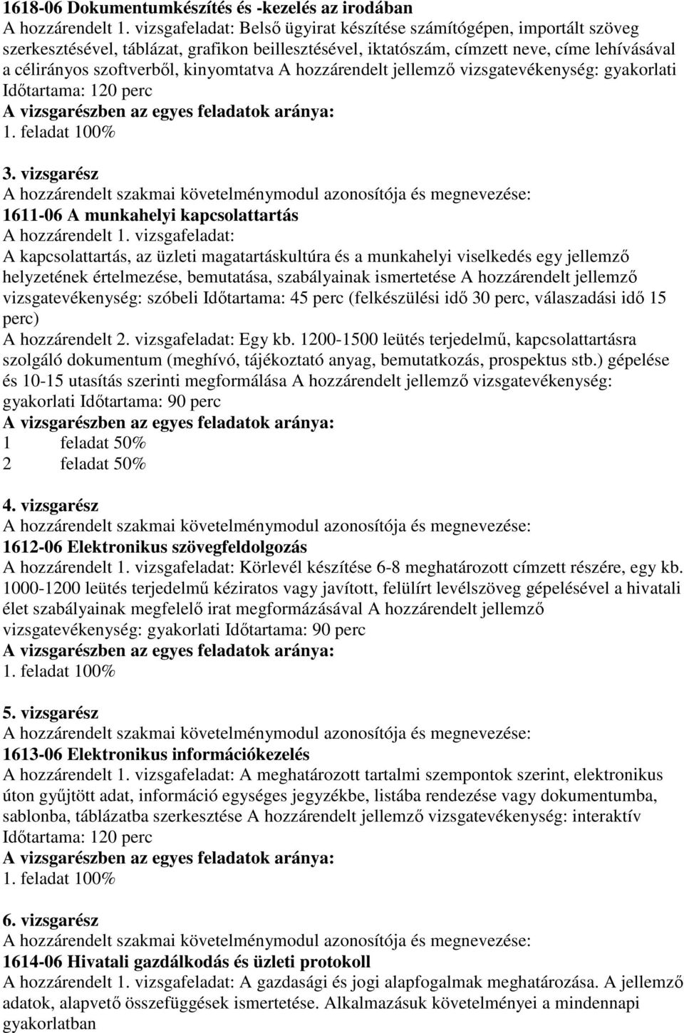 kinyomtatva A hozzárendelt jellemző vizsgatevékenység: gyakorlati Időtartama: 120 perc 3.