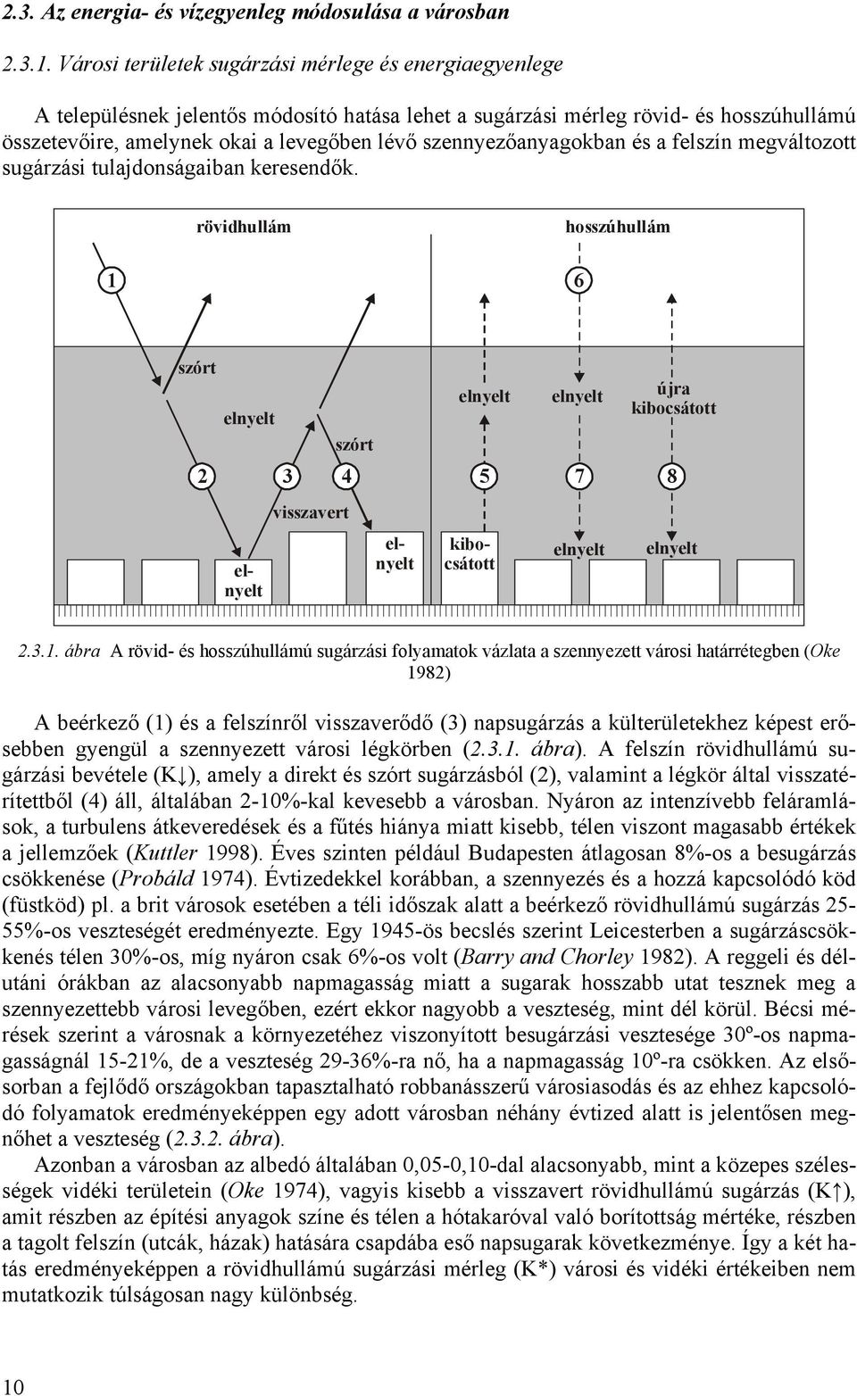 szennyezőanyagokban és a felszín megváltozott sugárzási tulajdonságaiban keresendők.