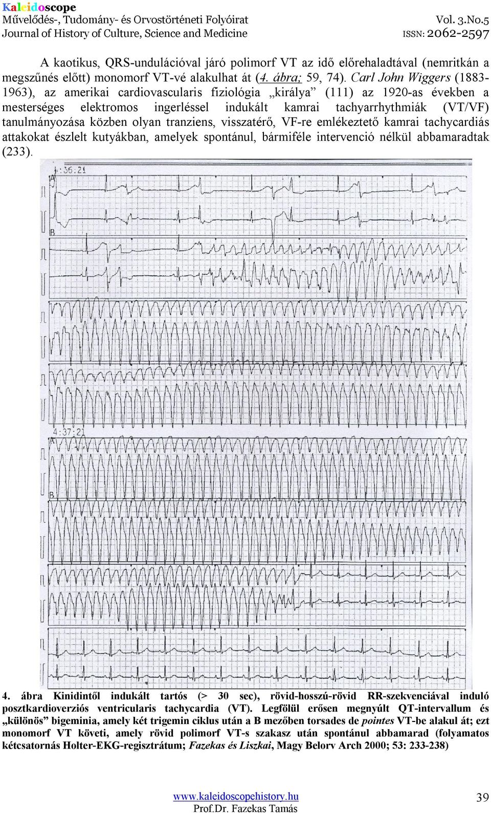 közben olyan tranziens, visszatérő, VF-re emlékeztető kamrai tachycardiás attakokat észlelt kutyákban, amelyek spontánul, bármiféle intervenció nélkül abbamaradtak (233). 4.