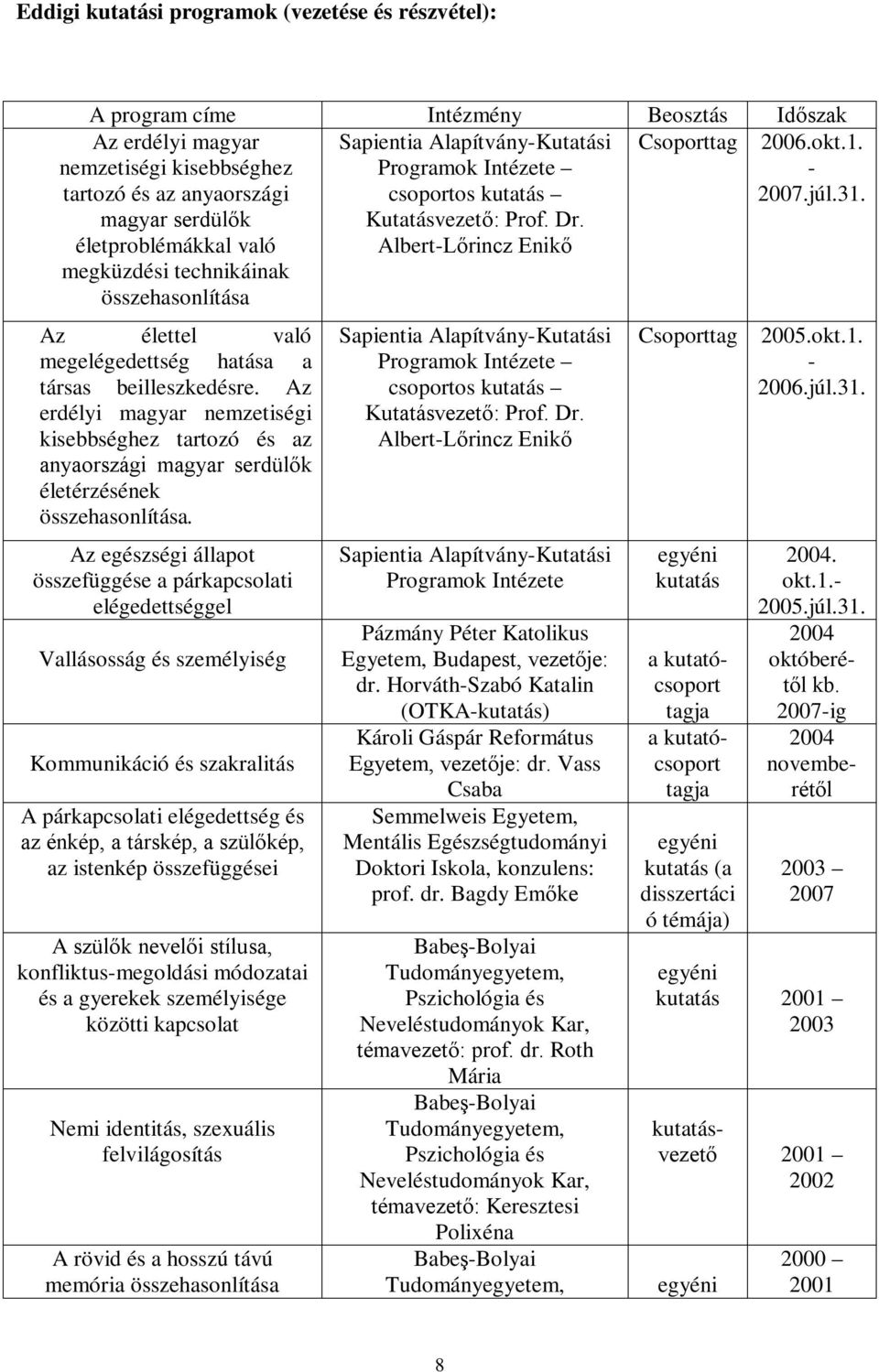 Az élettel való megelégedettség hatása a társas beilleszkedésre. Az erdélyi magyar nemzetiségi kisebbséghez tartozó és az anyaországi magyar serdülők életérzésének összehasonlítása.