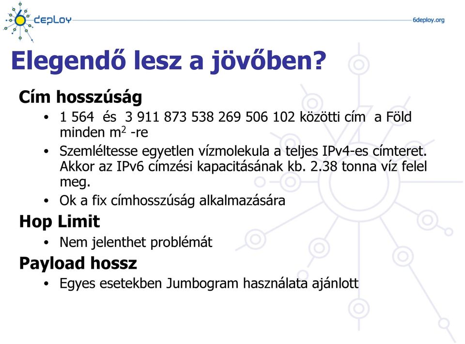 Szemléltesse egyetlen vízmolekula a teljes IPv4-es címteret.