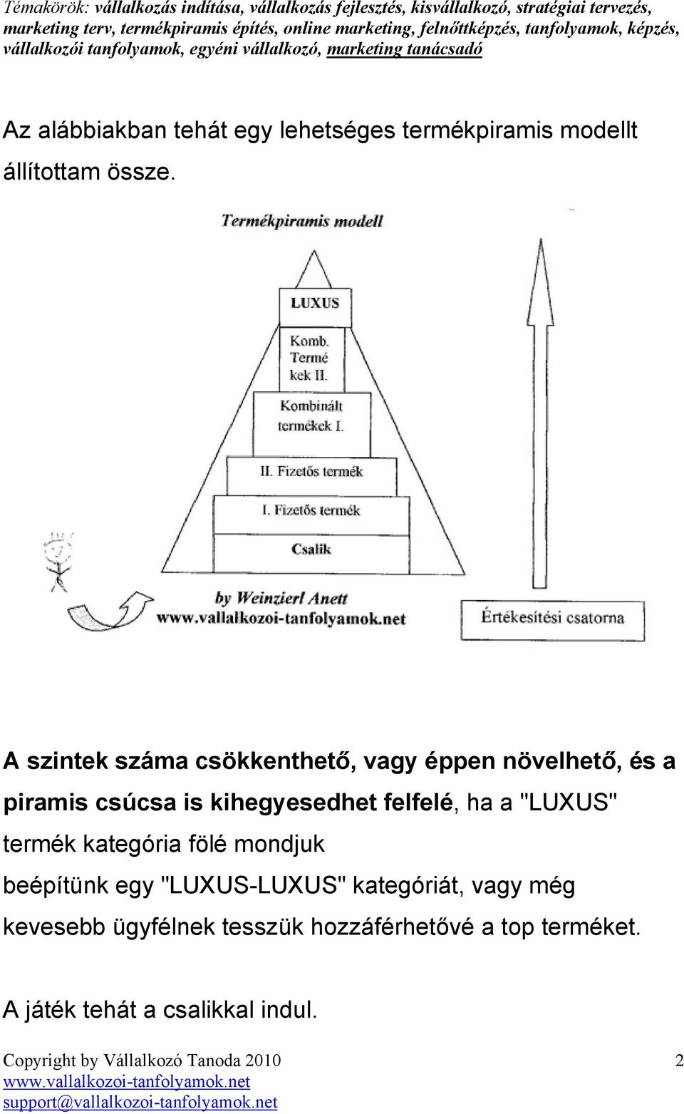 felfelé, ha a "LUXUS" termék kategória fölé mondjuk beépítünk egy "LUXUS-LUXUS"