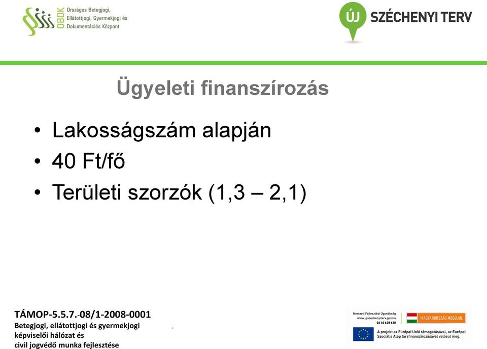Ft/fő Területi szorzók