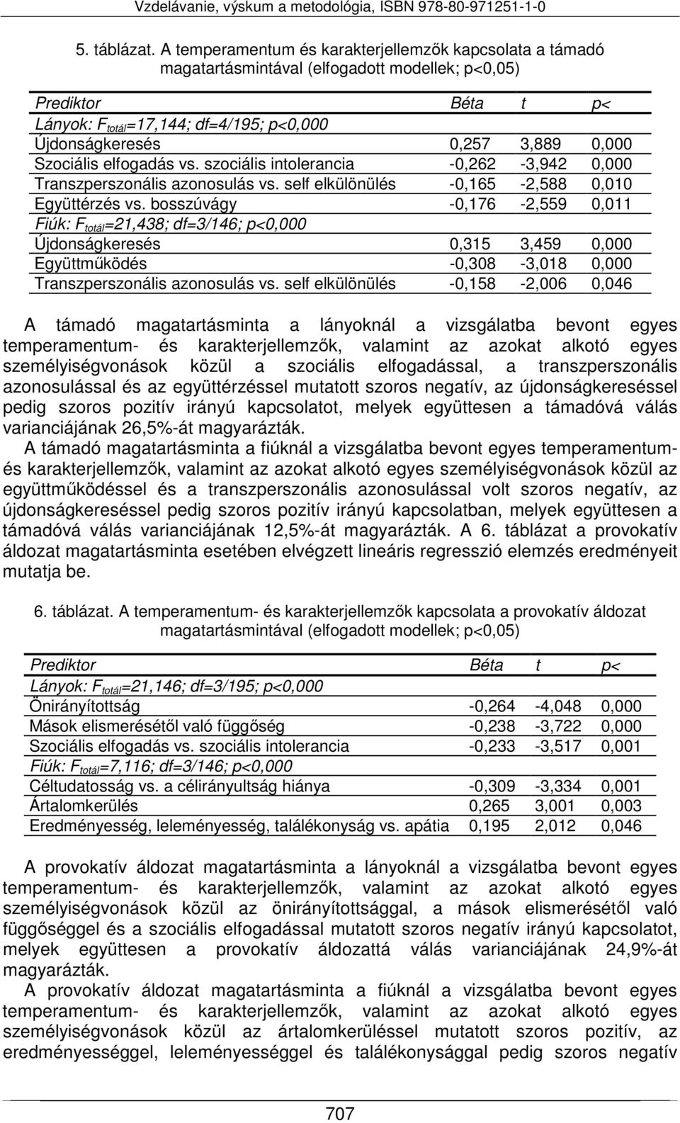 0,000 Szociális elfogadás vs. szociális intolerancia -0,262-3,942 0,000 Transzperszonális azonosulás vs. self elkülönülés -0,165-2,588 0,010 Együttérzés vs.