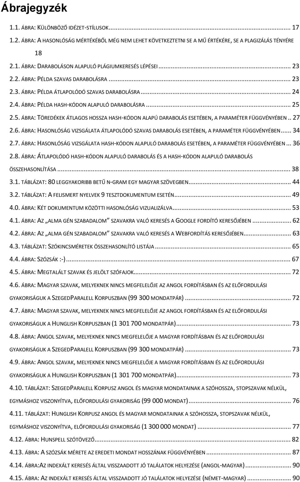 2.5. ÁBRA: TÖREDÉKEK ÁTLAGOS HOSSZA HASH-KÓDON ALAPÚ DARABOLÁS ESETÉBEN, A PARAMÉTER FÜGGVÉNYÉBEN.. 27 2.6. ÁBRA: HASONLÓSÁG VIZSGÁLATA ÁTLAPOLÓDÓ SZAVAS DARABOLÁS ESETÉBEN, A PARAMÉTER FÜGGVÉNYÉBEN.