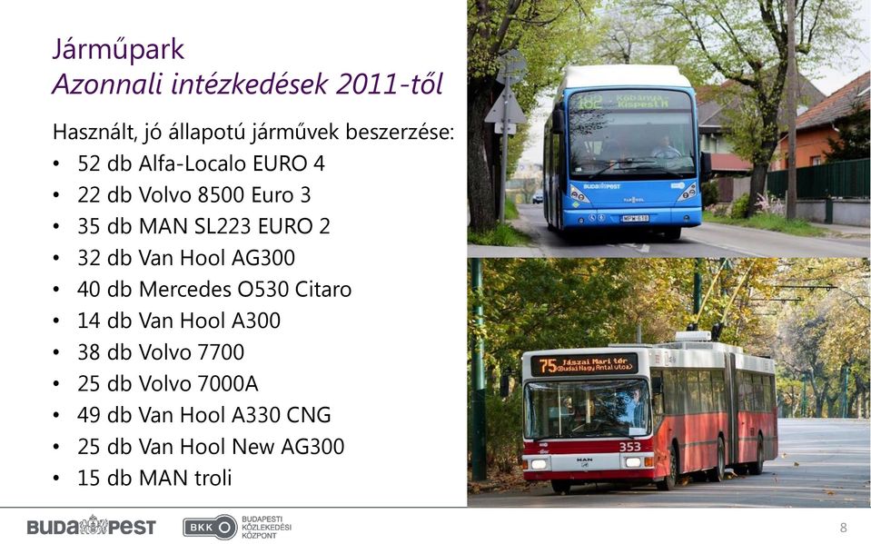 2 32 db Van Hool AG300 40 db Mercedes O530 Citaro 14 db Van Hool A300 38 db Volvo