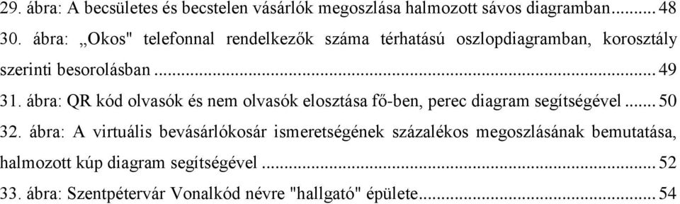 ábra: QR kód olvasók és nem olvasók elosztása fő-ben, perec diagram segítségével... 50 32.