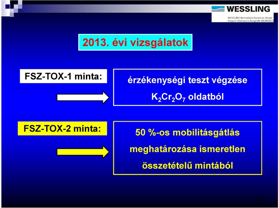 oldatból FSZ-TOX-2 minta: 50 %-os