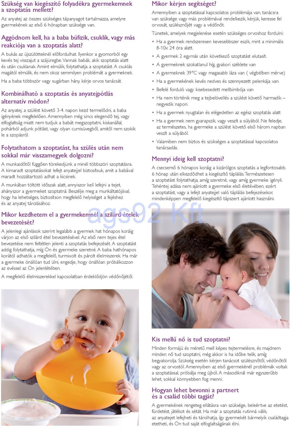 ags92 Kft Útmutató a szoptatáshoz Felkészülés a szoptatásra Gratulálunk az  új családtag érkezéséhez! A baba születésekor - PDF Ingyenes letöltés