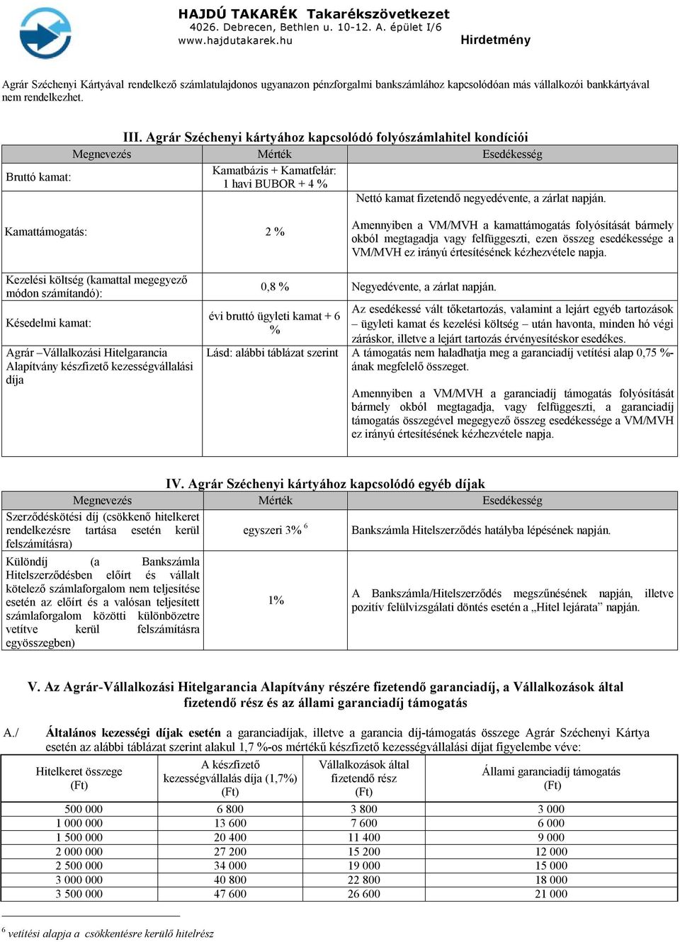 Kamattámogatás: 2 % Amennyiben a VM/MVH a kamattámogatás folyósítását bármely okból megtagadja vagy felfüggeszti, ezen összeg esedékessége a VM/MVH ez irányú értesítésének kézhezvétele napja.