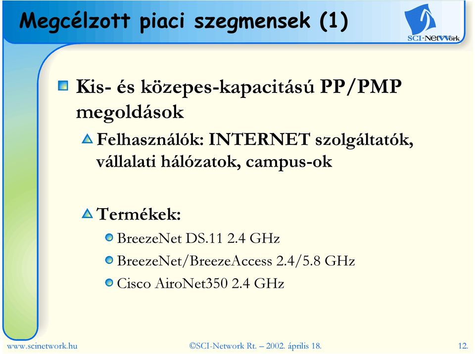 campus-ok Termékek: BreezeNet DS.11 2.4 GHz BreezeNet/BreezeAccess 2.4/5.