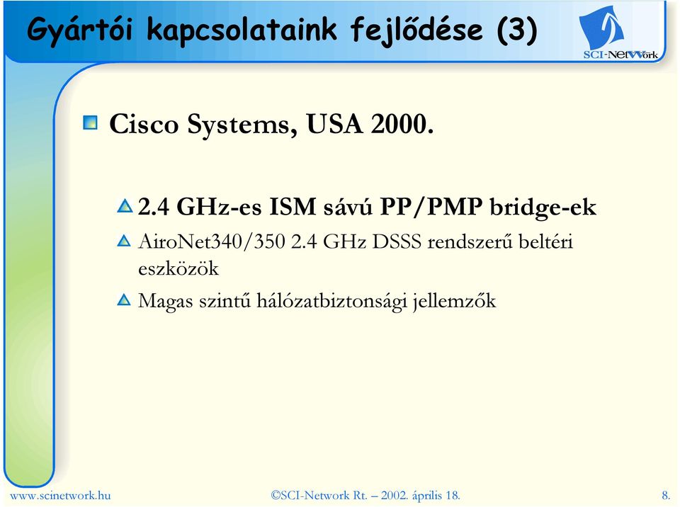 4 GHz DSSS rendszerő beltéri eszközök Magas szintő