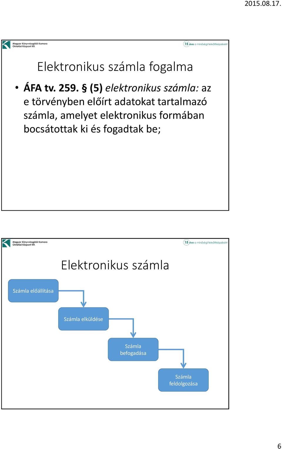 számla, amelyet elektronikus formában bocsátottak ki és fogadtak be;