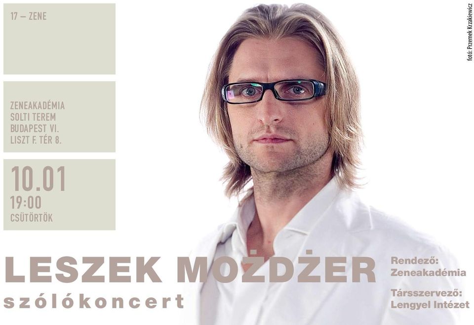 01 19:00 csütörtök Leszek Możdżer szólókoncert
