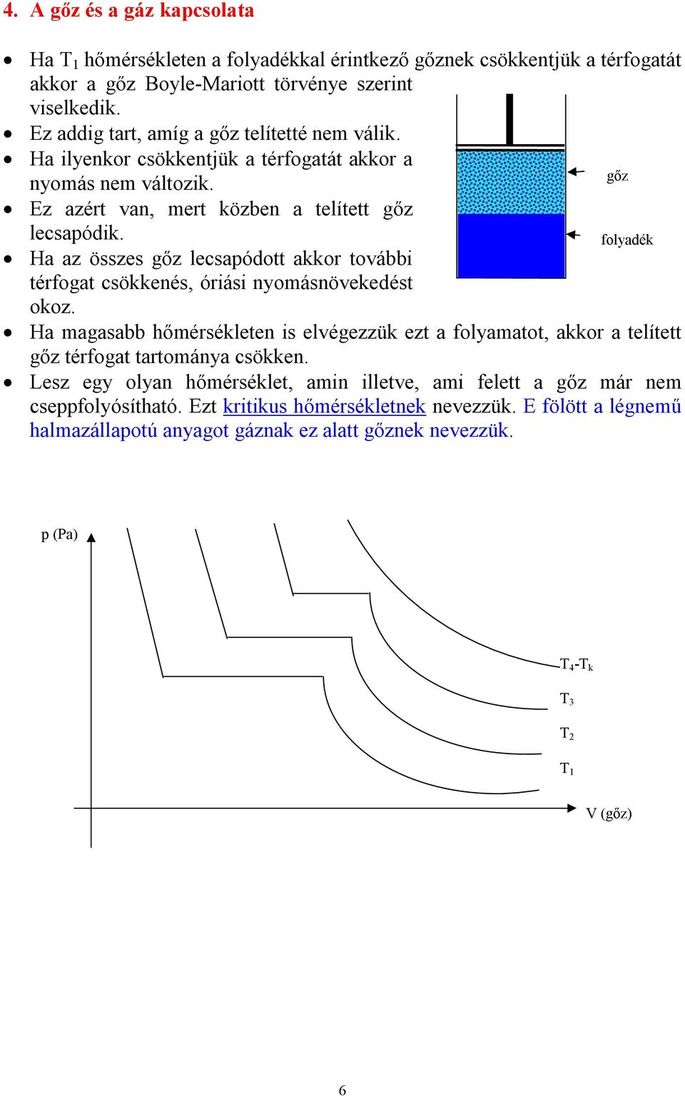 Ha az összes gőz lecsapódott akkor további térfogat csökkenés, óriási nyomásnövekedést okoz.