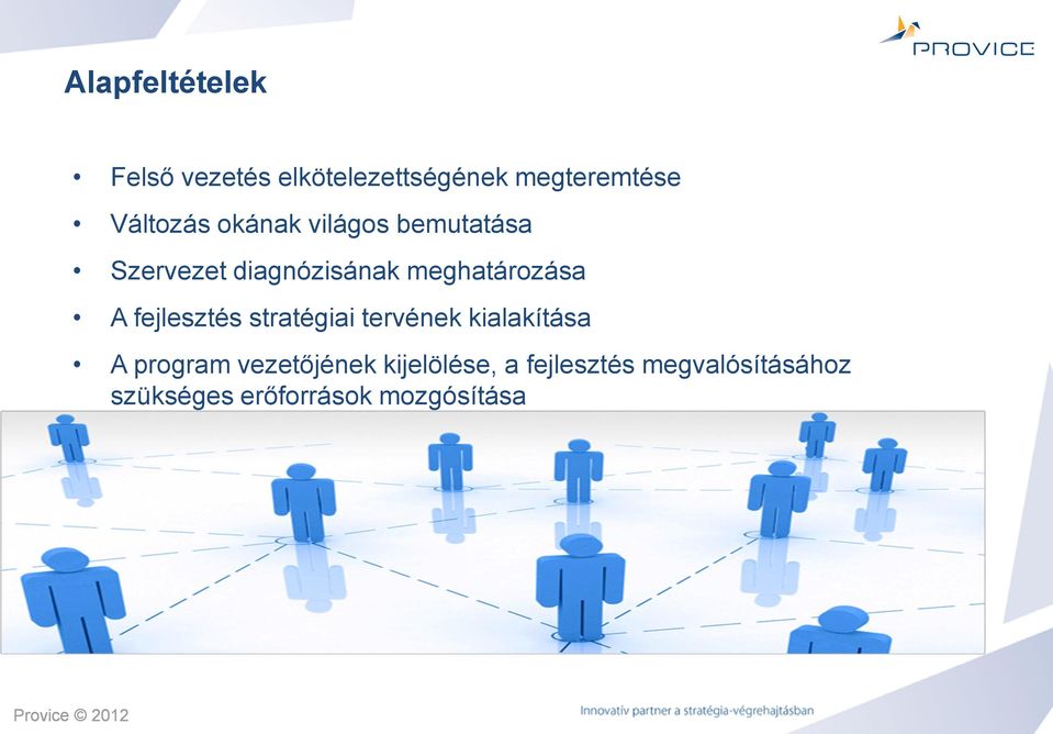 meghatározása A fejlesztés stratégiai tervének kialakítása A program