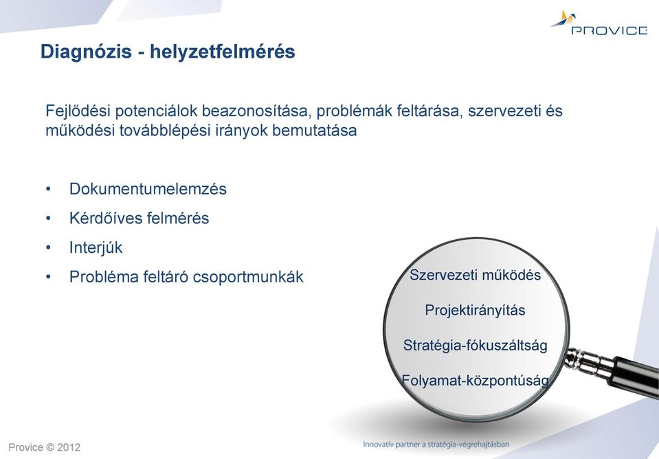 Dokumentumelemzés Kérdőíves felmérés Interjúk Probléma feltáró