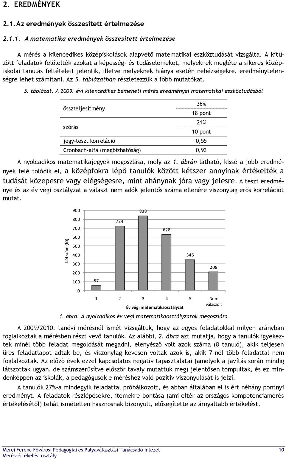 eredménytelenségre lehet számítani. Az 5. táblázatban részletezzük a főbb mutatókat. 5. táblázat. A 2009.