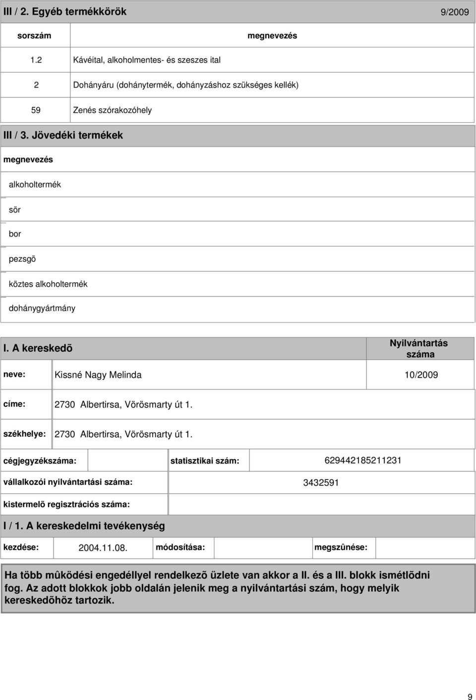 szórakozóhely alkoholtermék sör bor pezsgõ köztes alkoholtermék I.