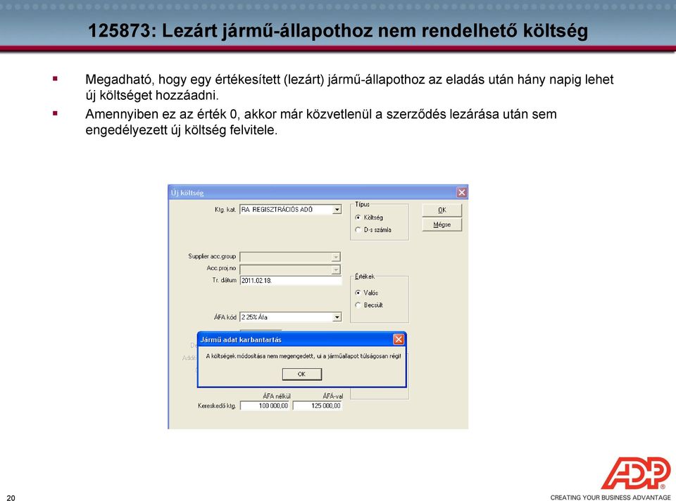 lehet új költséget hozzáadni.
