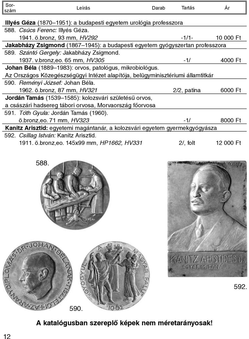 65 mm, HV305-1/ 4000 Ft Johan Béla (1889 1983): orvos, patológus, mikrobiológus. Az Országos Közegészségügyi Intézet alapítója, belügyminisztériumi államtitkár 590. Reményi József: Johan Béla. 1962.