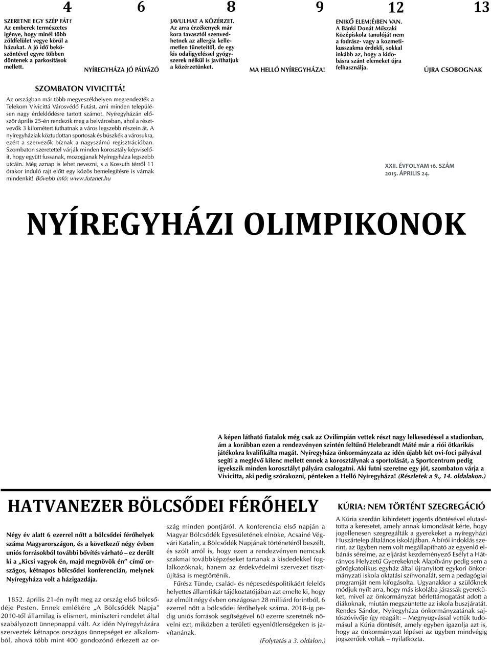 NYÍREGYHÁZI OLIMPIKONOK - PDF Free Download
