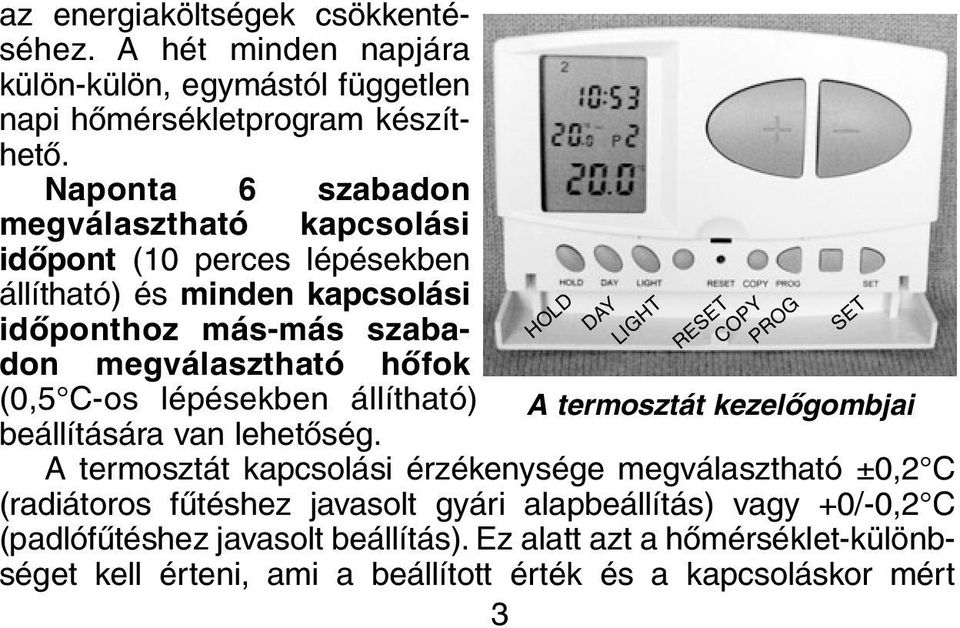 programozható, digitális szobatermosztát Kezelési útmutató - PDF Ingyenes  letöltés