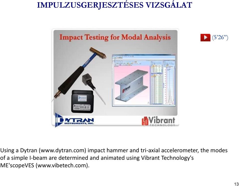 com) impact hammer and tri-axial accelerometer, the modes